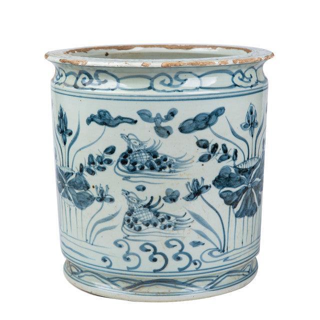 Blue and White Orchid Pot