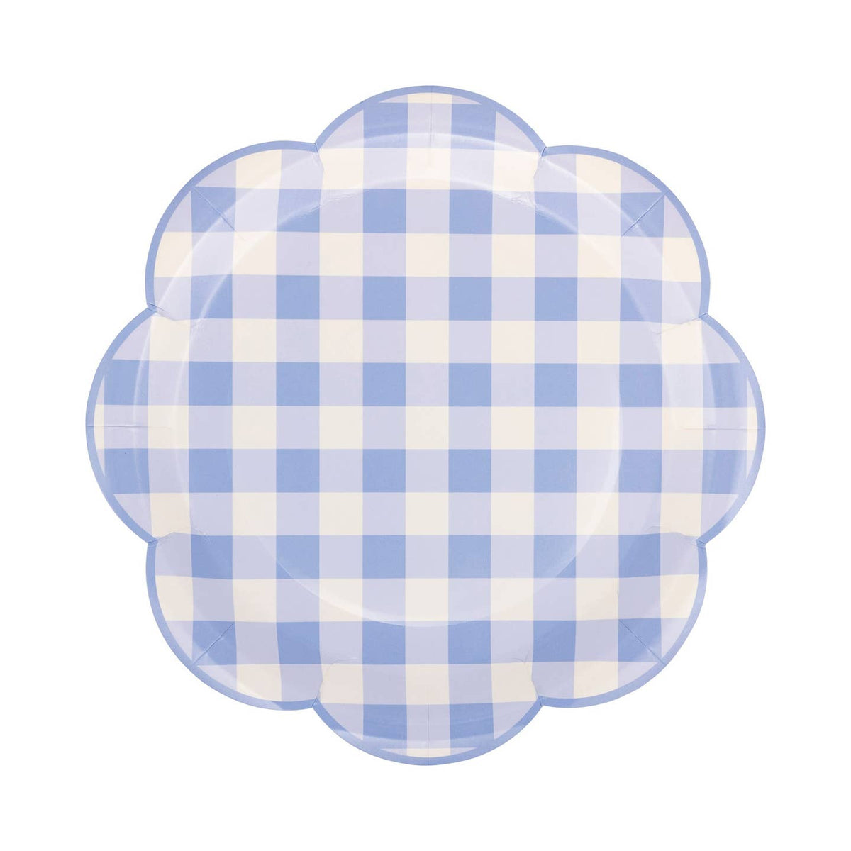 Gingham Scalloped Paper Plates - OAKSTREET SHOPPE