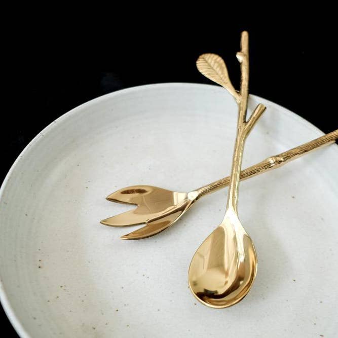 Gold Branch Flatware + Serving Pieces