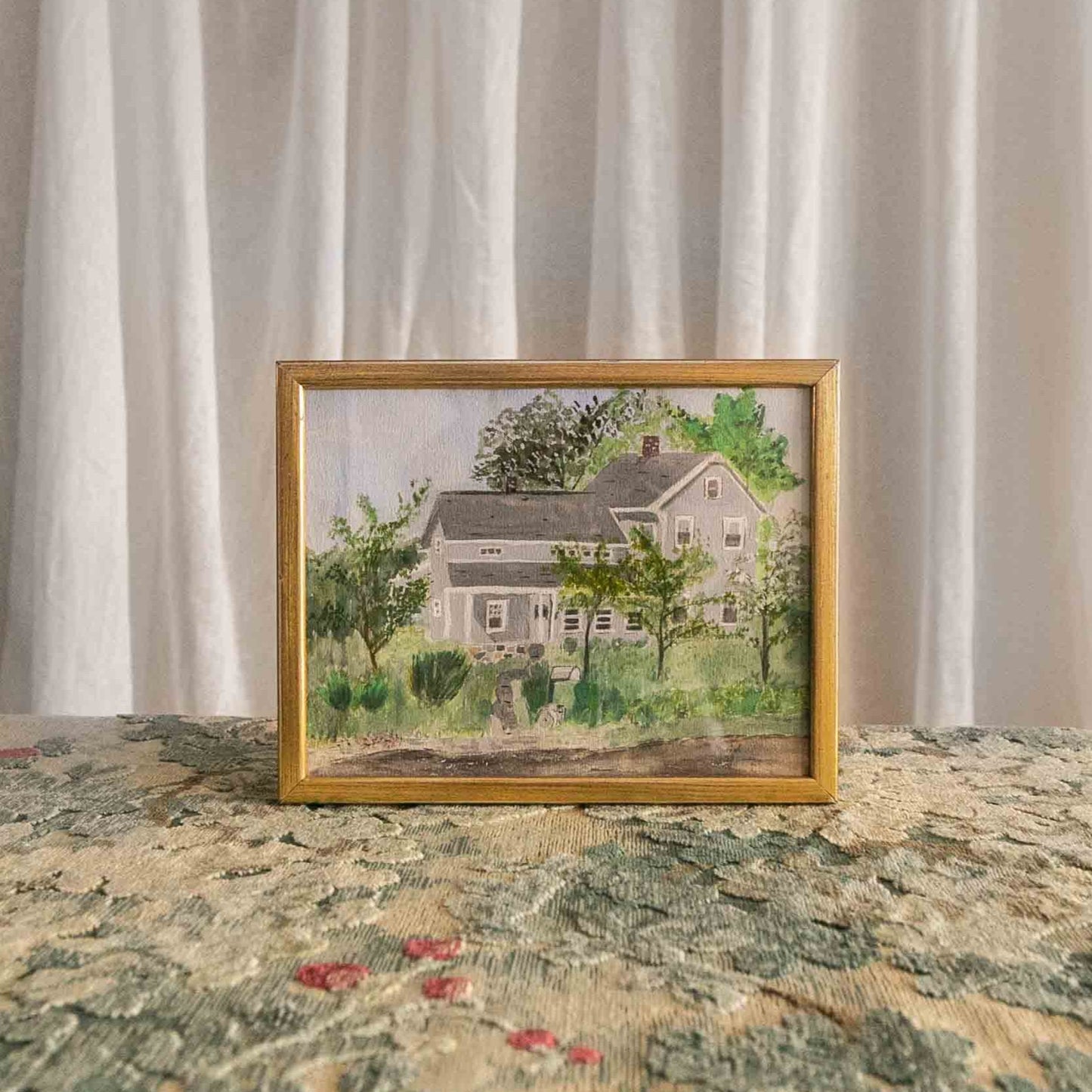 Framed Gray House Painting
