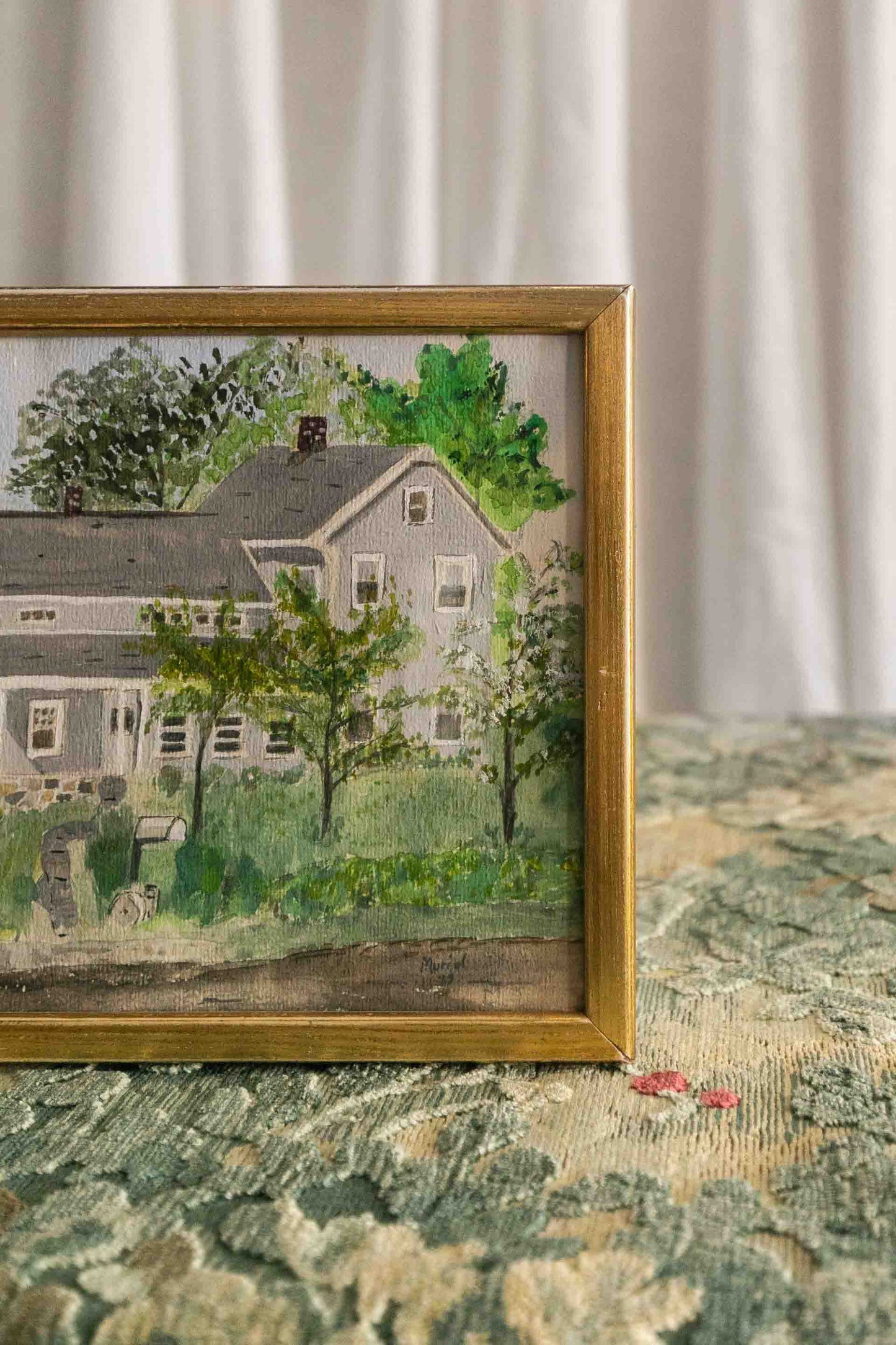 Framed Gray House Painting