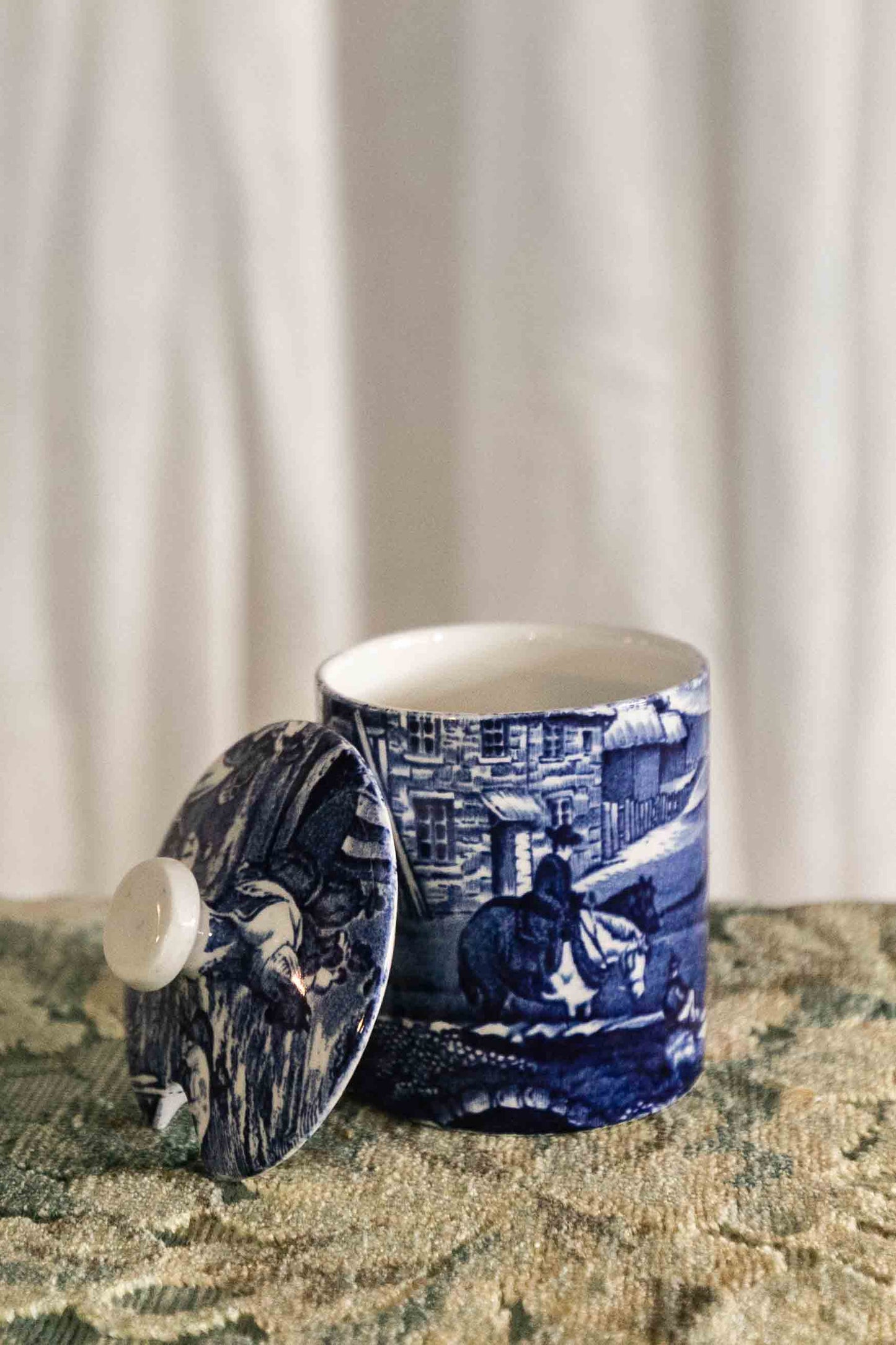 Small Lidded Handpainted Pot