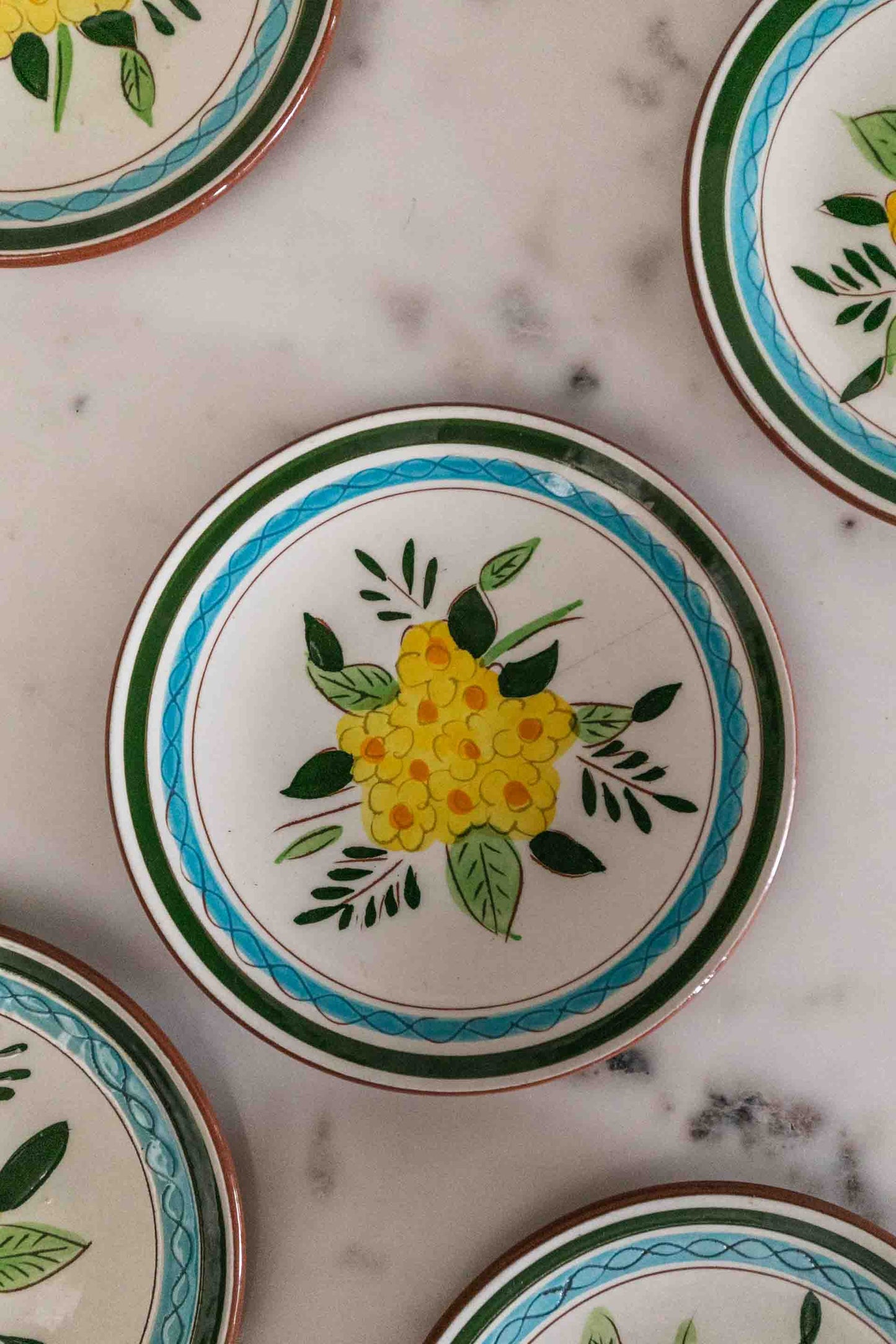 Yellow Flower Handpainted Saucer