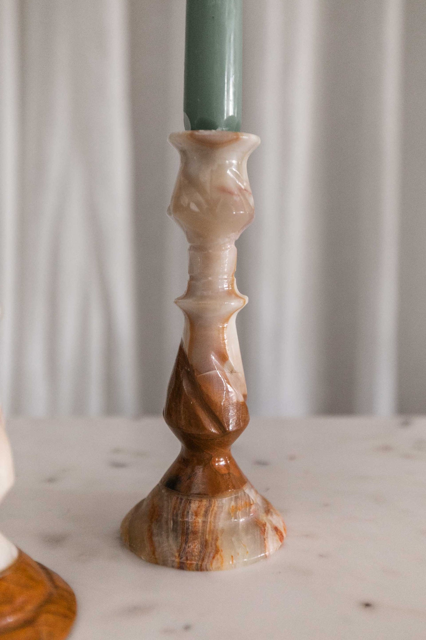 Onyx Candlesticks, Pair