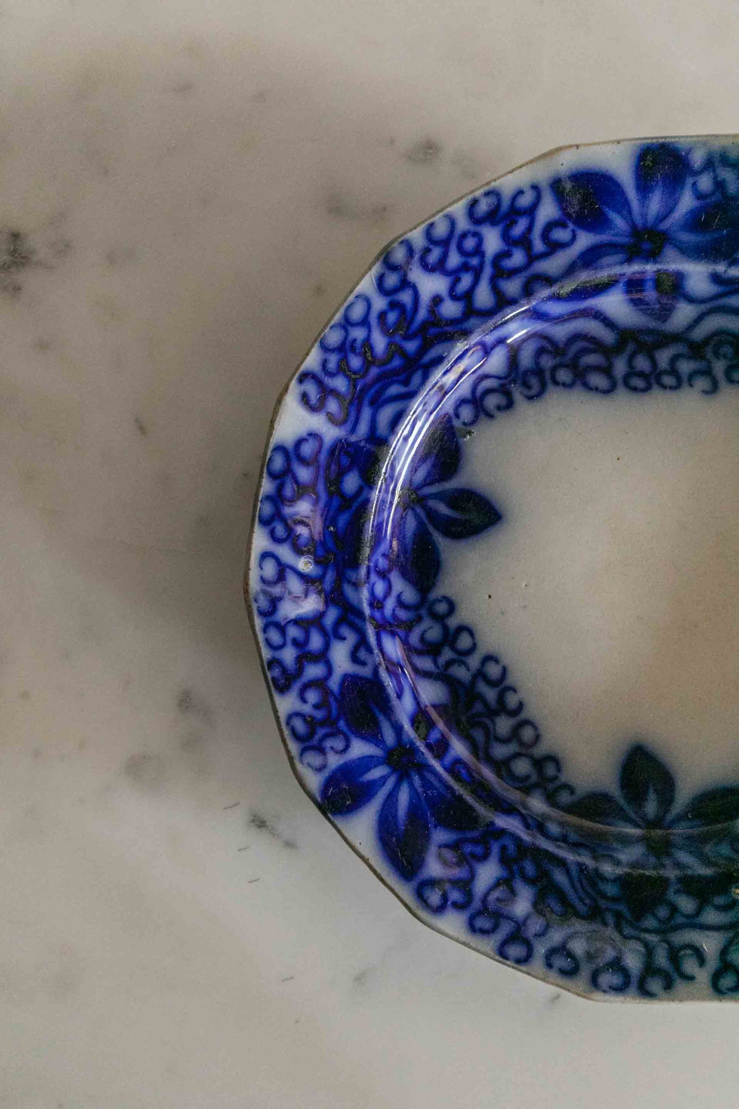 Cobalt Flower Pattern Dish