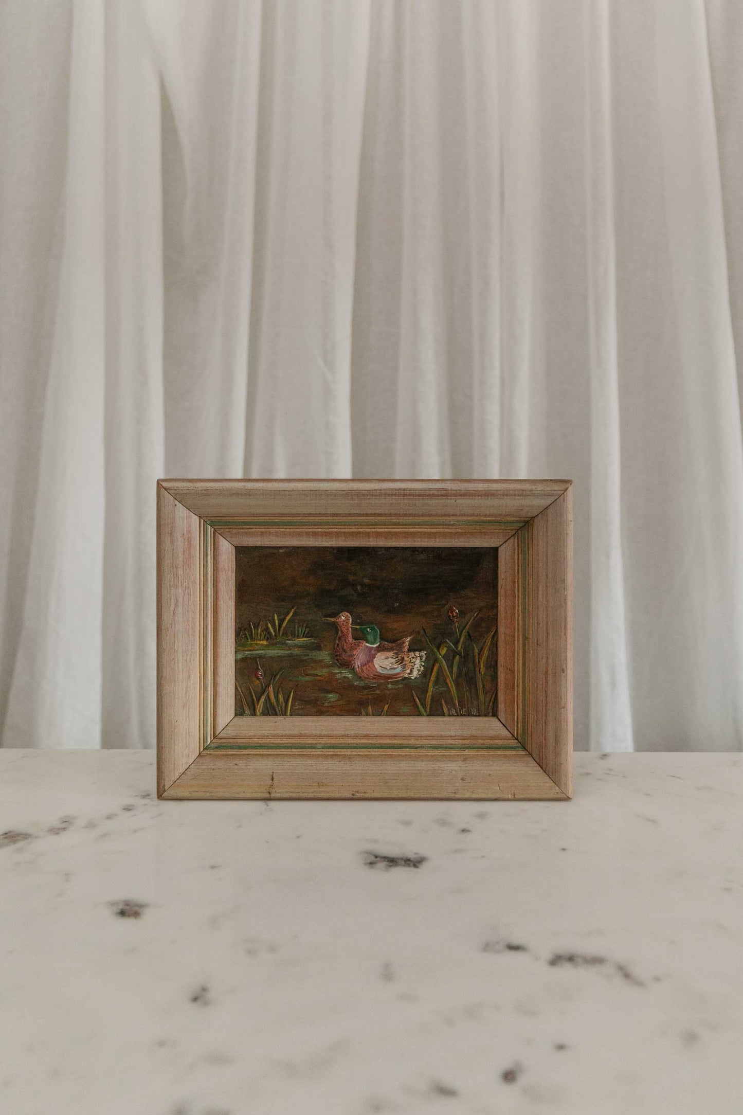 Framed Copper Duck Painting