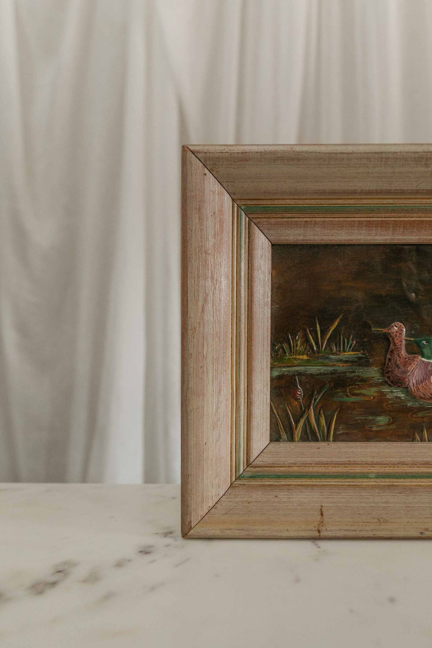 Framed Copper Duck Painting