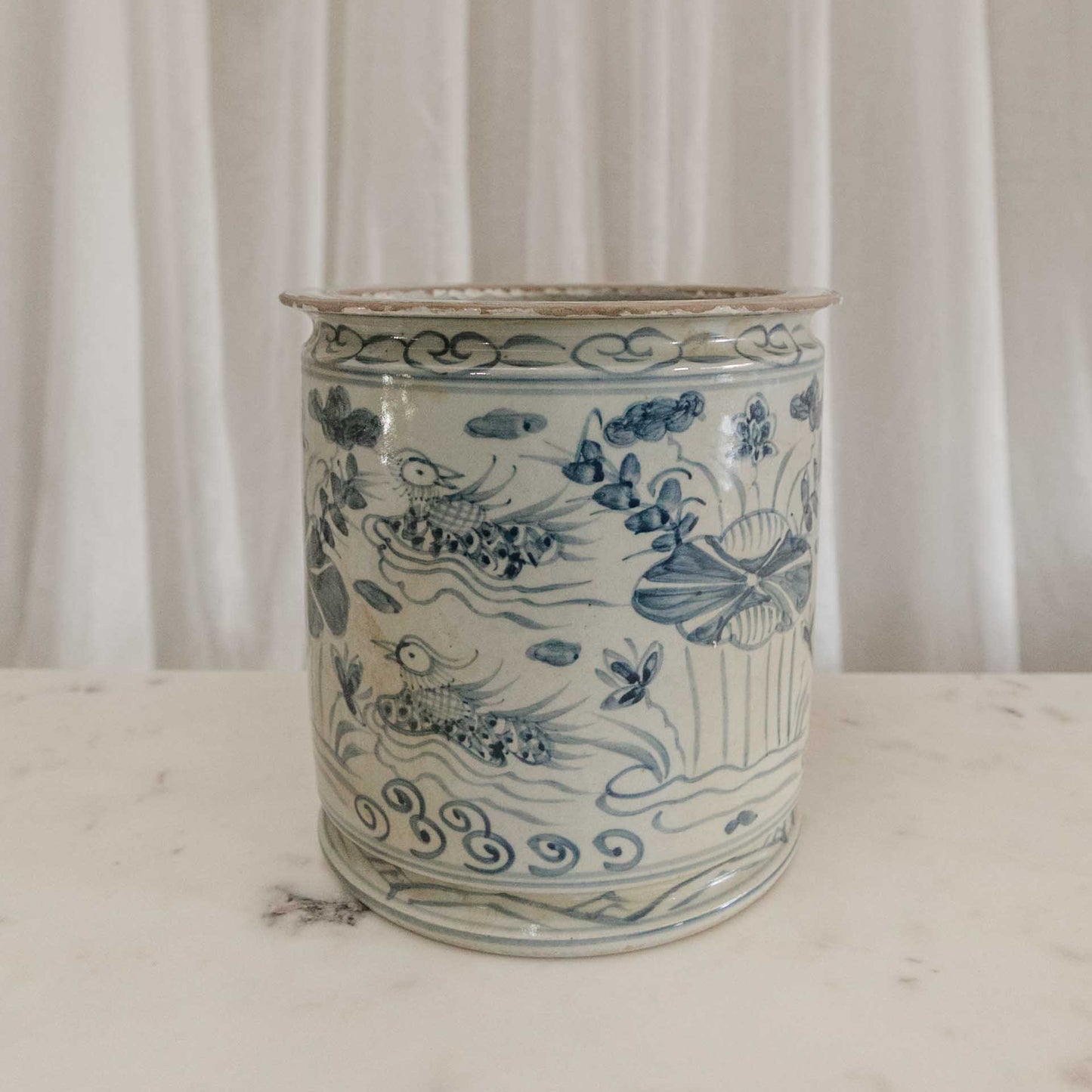 Blue and White Orchid Pot