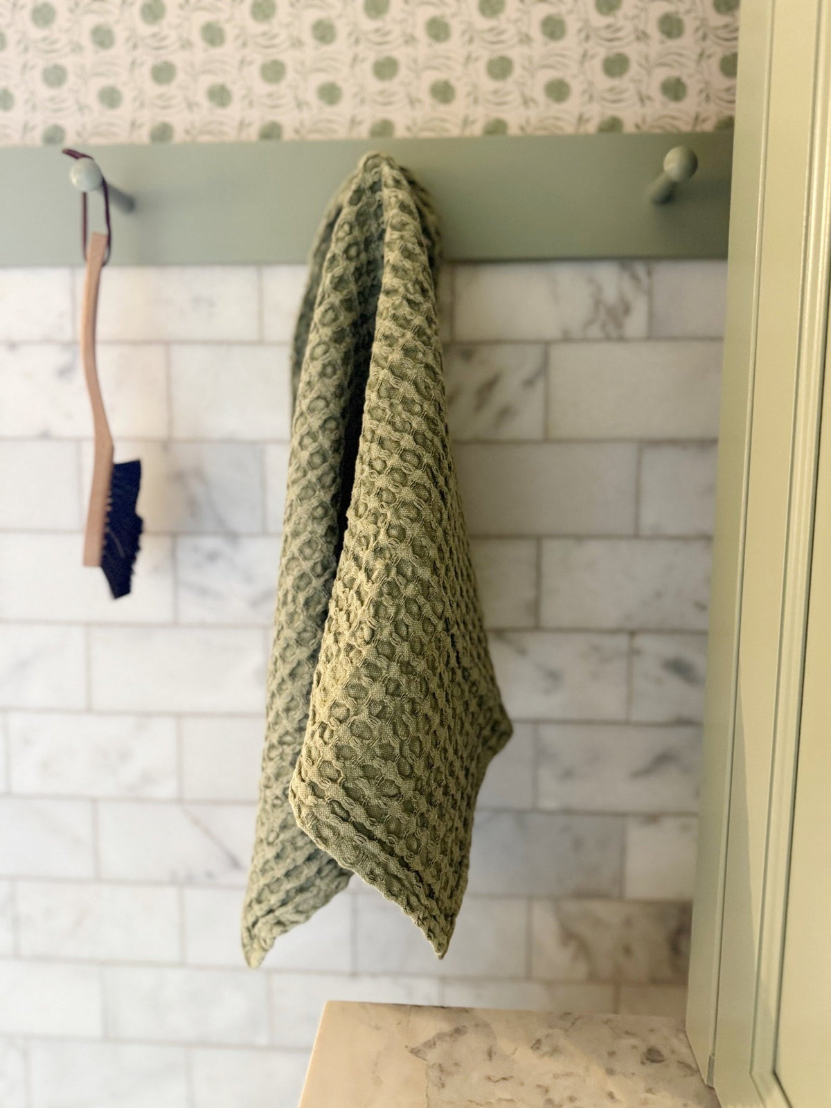 Waffle Weave Dish Towels, Green - OAKSTREET SHOPPE