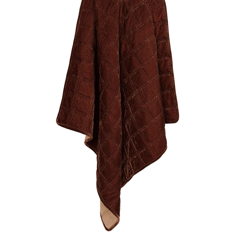 Quilted Velvet Throw, Copper