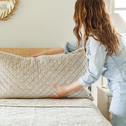 Simona Rayon Quilted Luxe Bedding Collection, Oyster