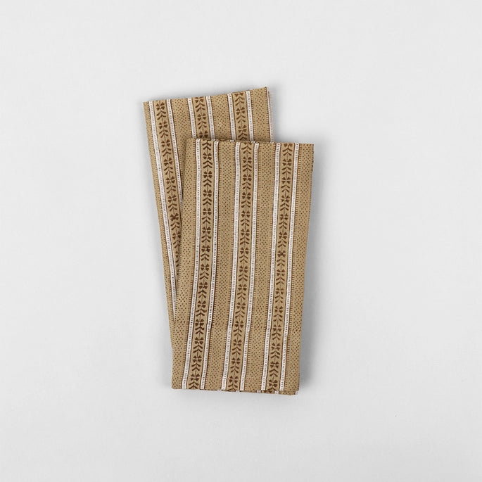 Striped Ochre Linen Napkin