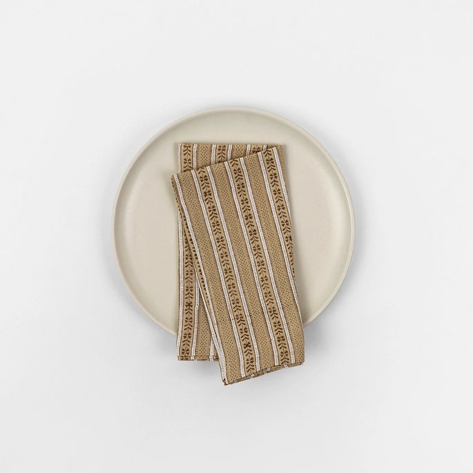 Striped Ochre Linen Napkin