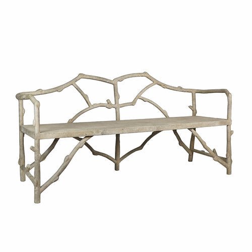 Faux Bois Garden Bench - OAKSTREET SHOPPE