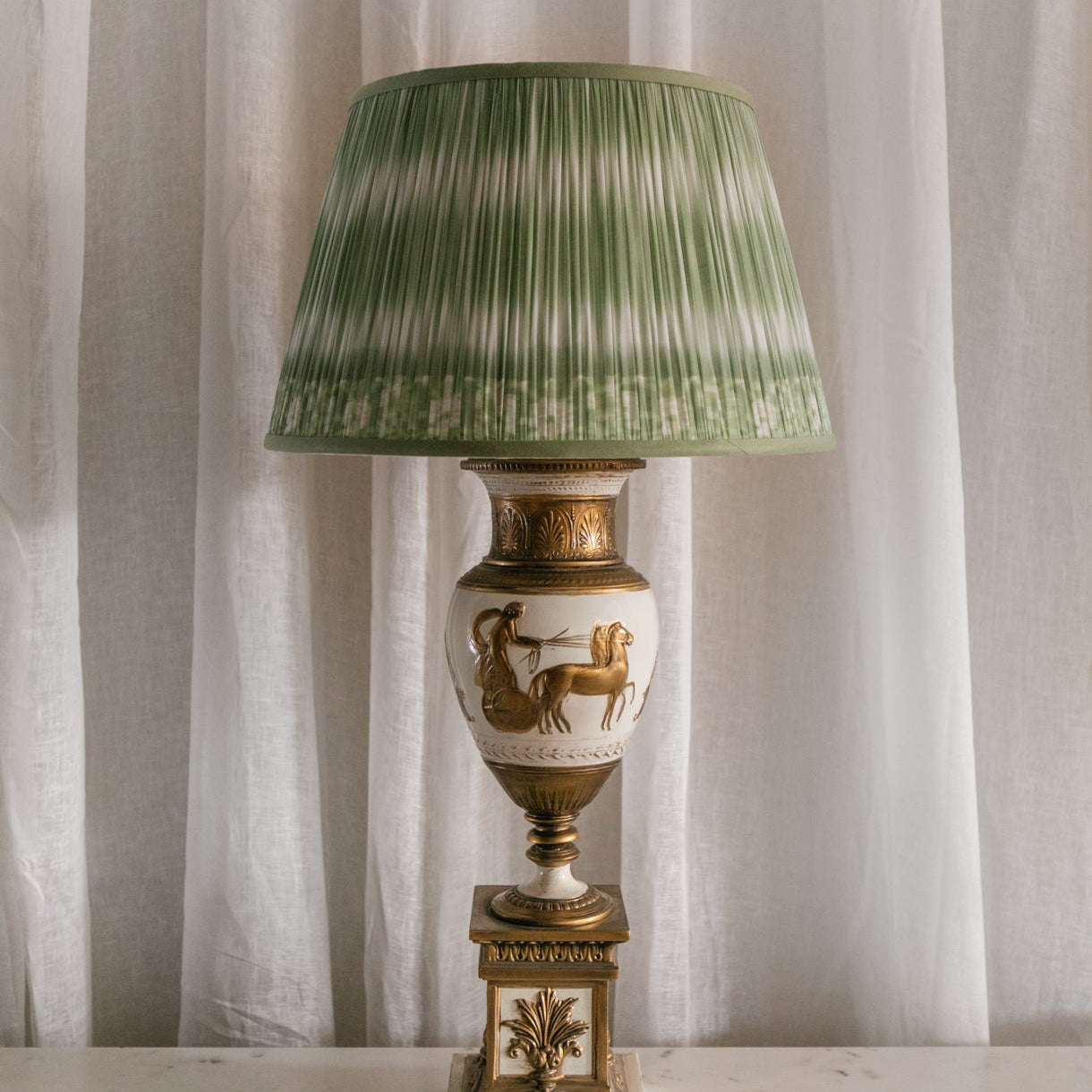 Heavy Midcentury Greek Lamps, Pair