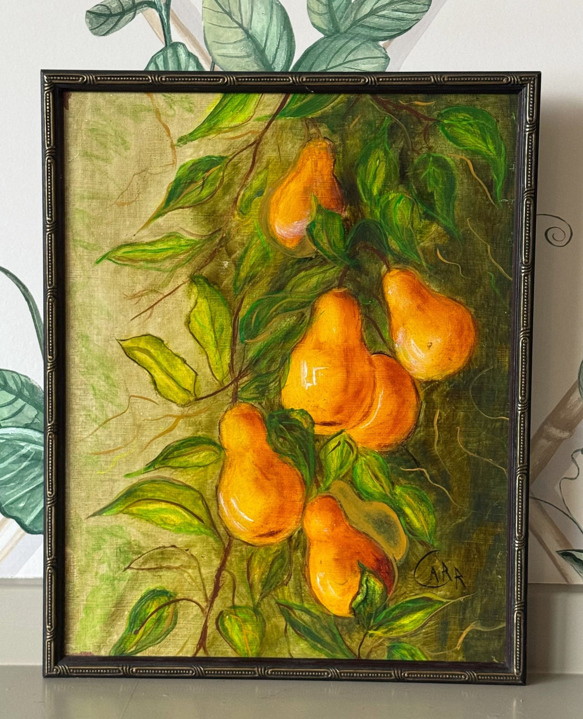 Framed Pear Original Painting - OAKSTREET SHOPPE