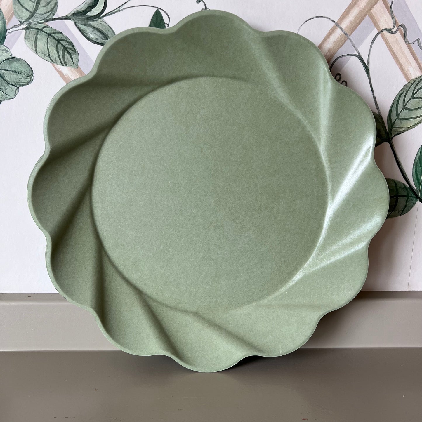 Simply Eco Green Pleated Plates, Set of 8