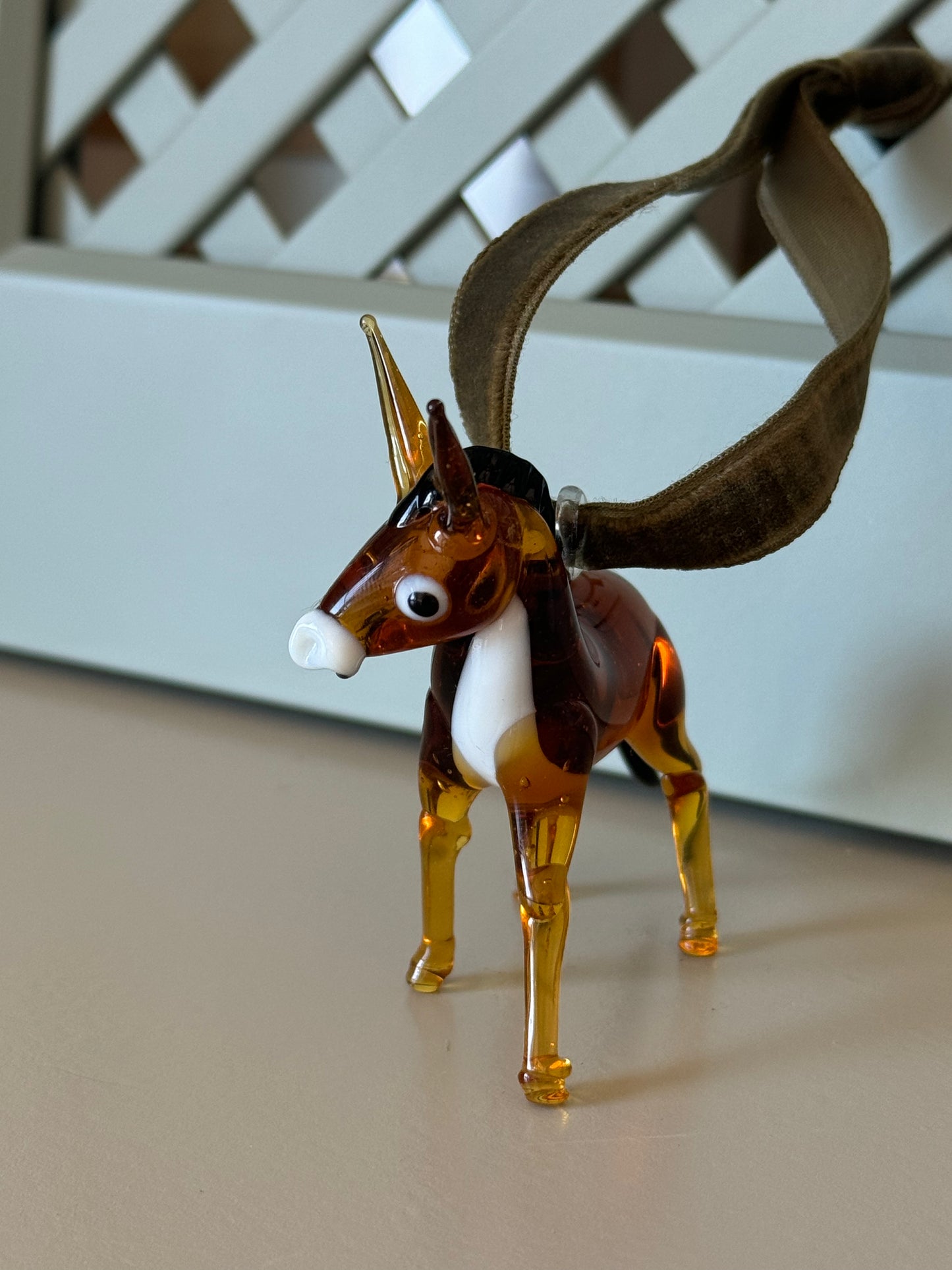 Donkey, Blown Glass Ornament