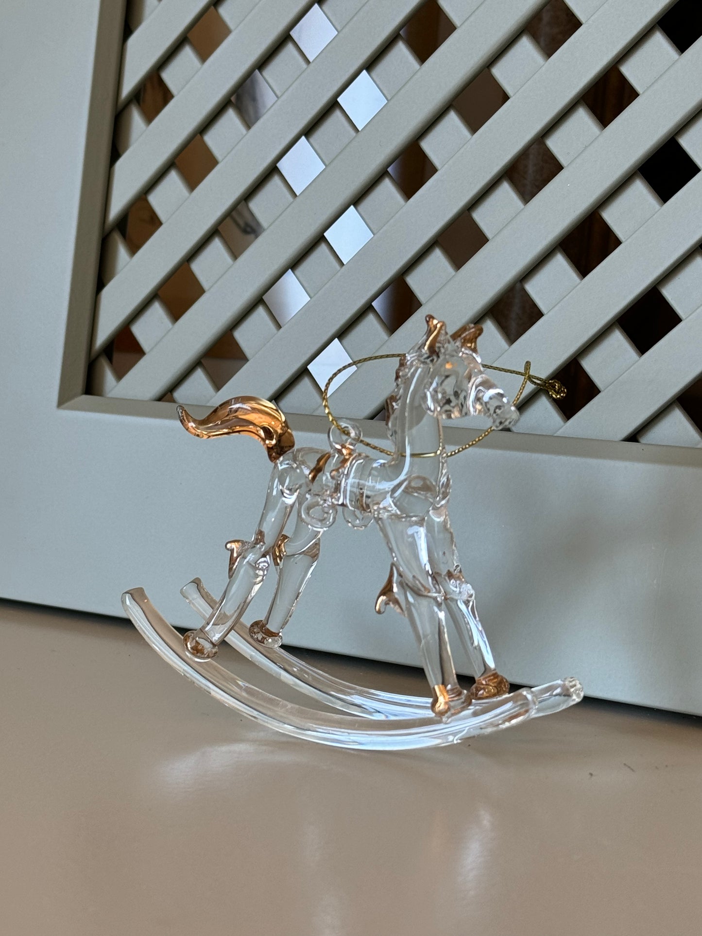 Glass Rocking Horse Ornament