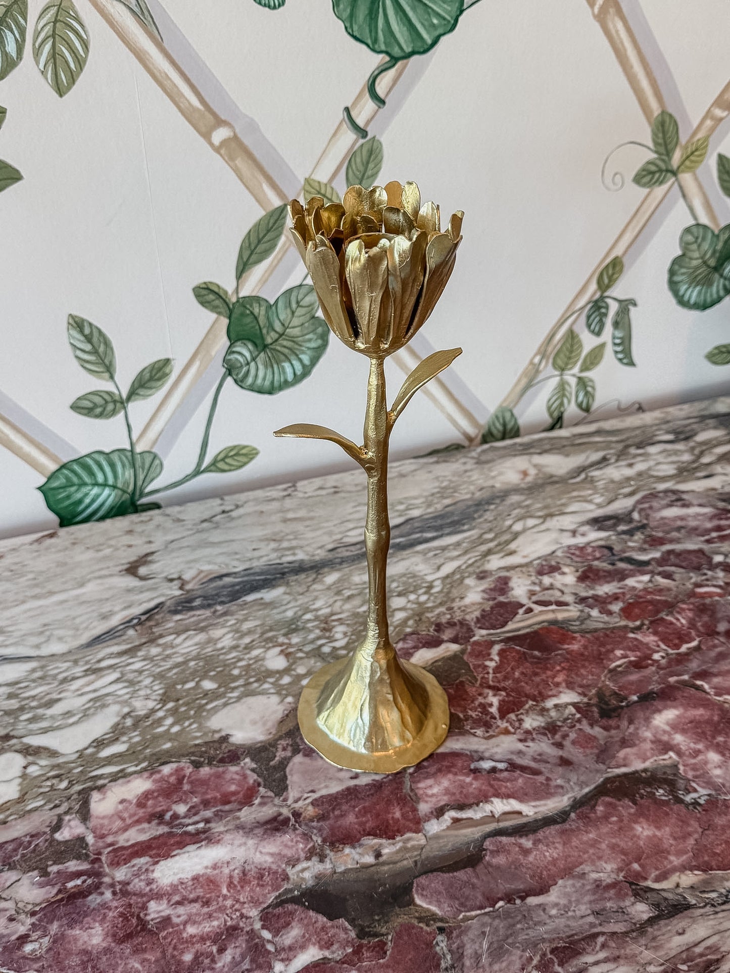 Gold Petal Candleholder