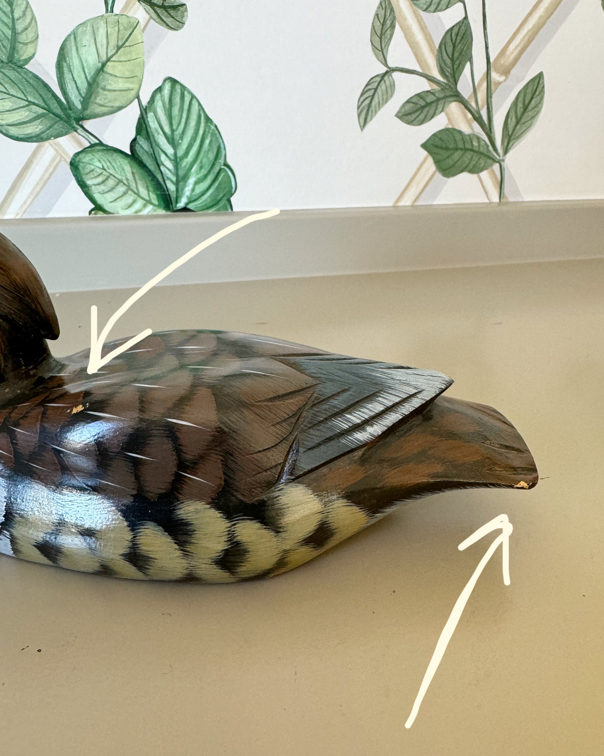 Handpainted Wooden Duck