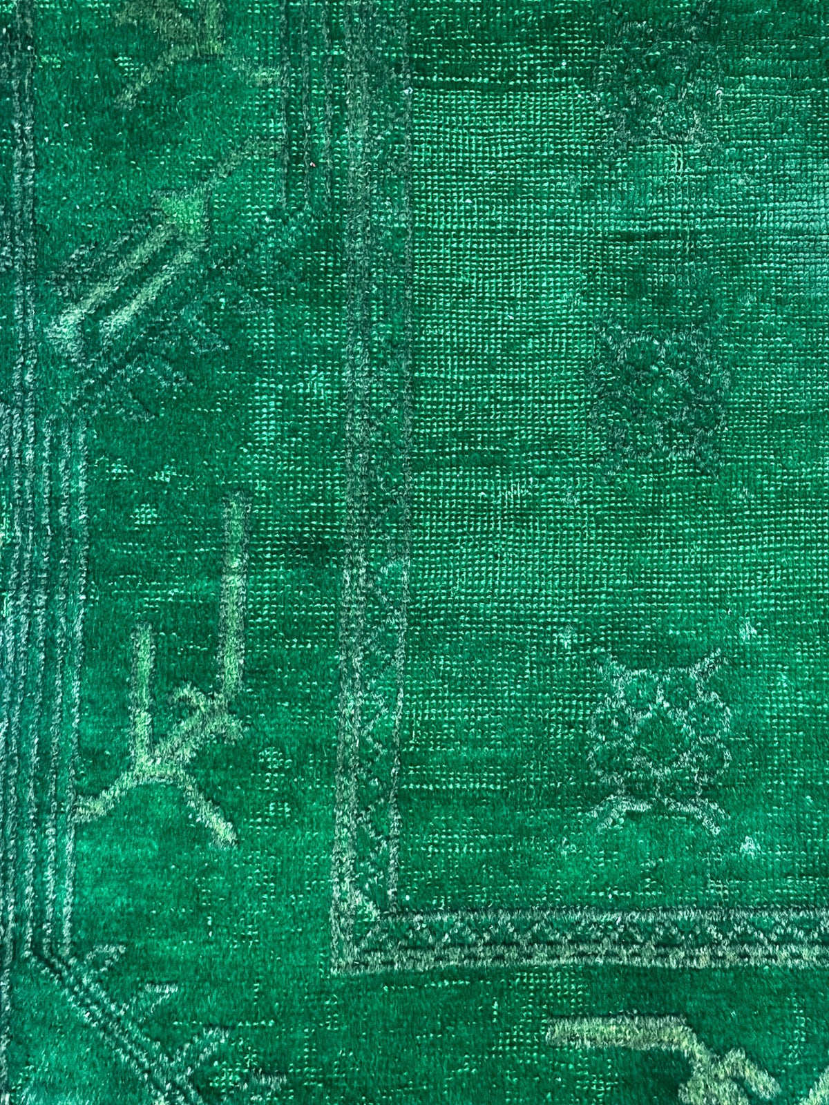 Vintage Turkish (3x4) Emerald Green Hand-Knotted Rug - OAKSTREET SHOPPE