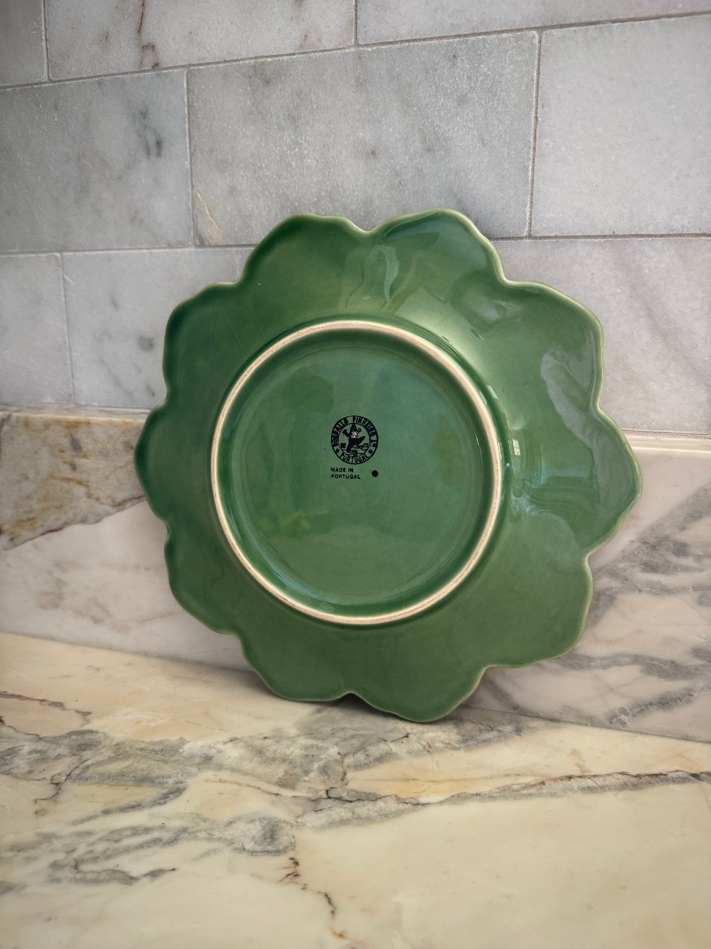 Leafy Green Majolica Plate