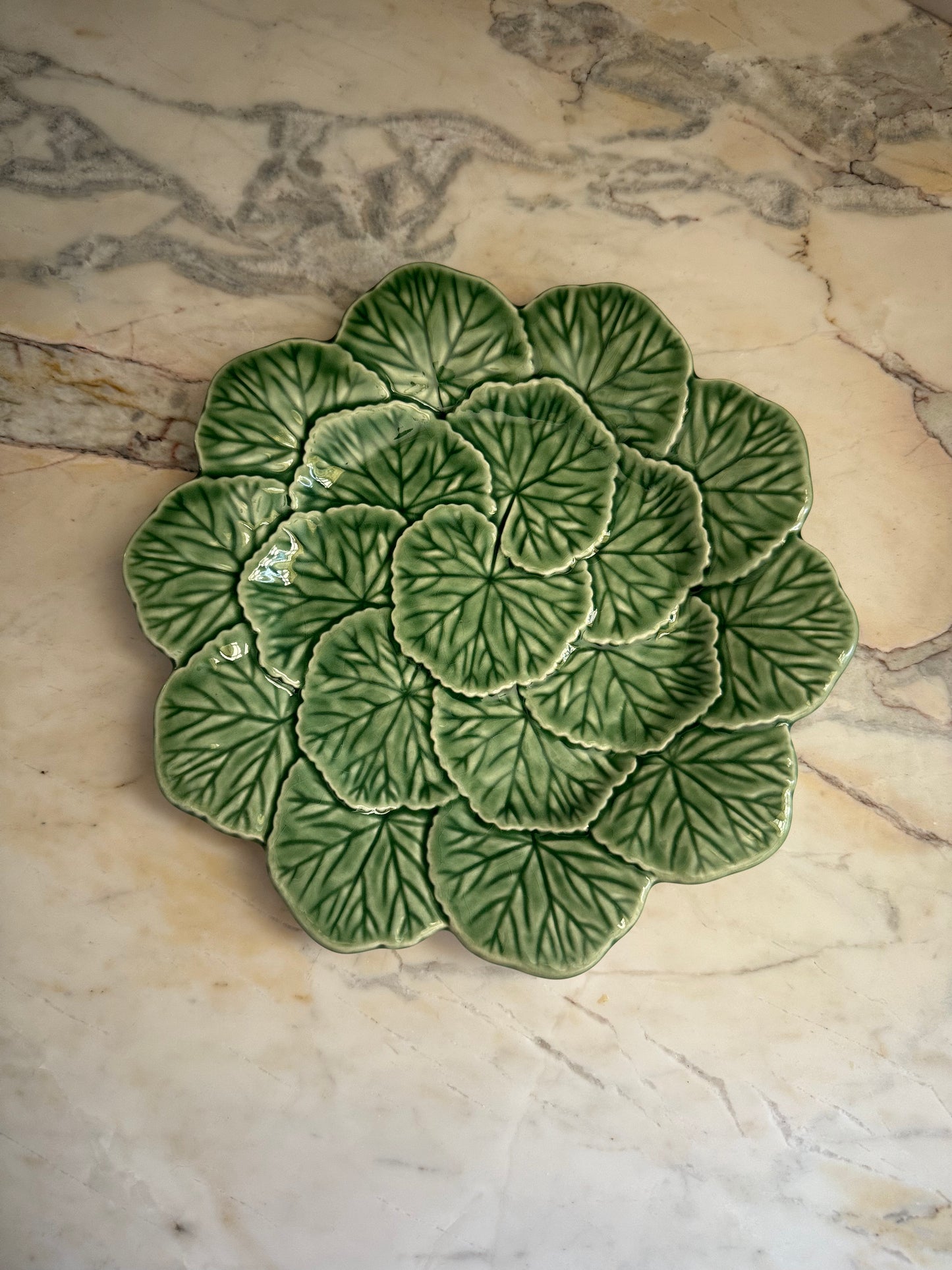 Leafy Green Majolica Plate