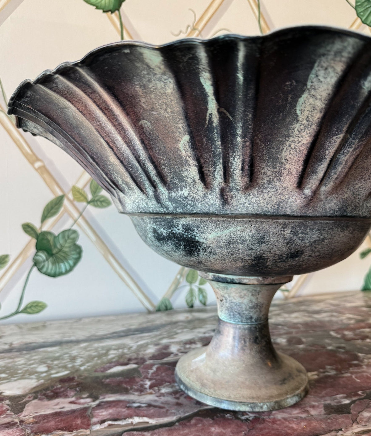 Footed Metal Bowl - OAKSTREET SHOPPE