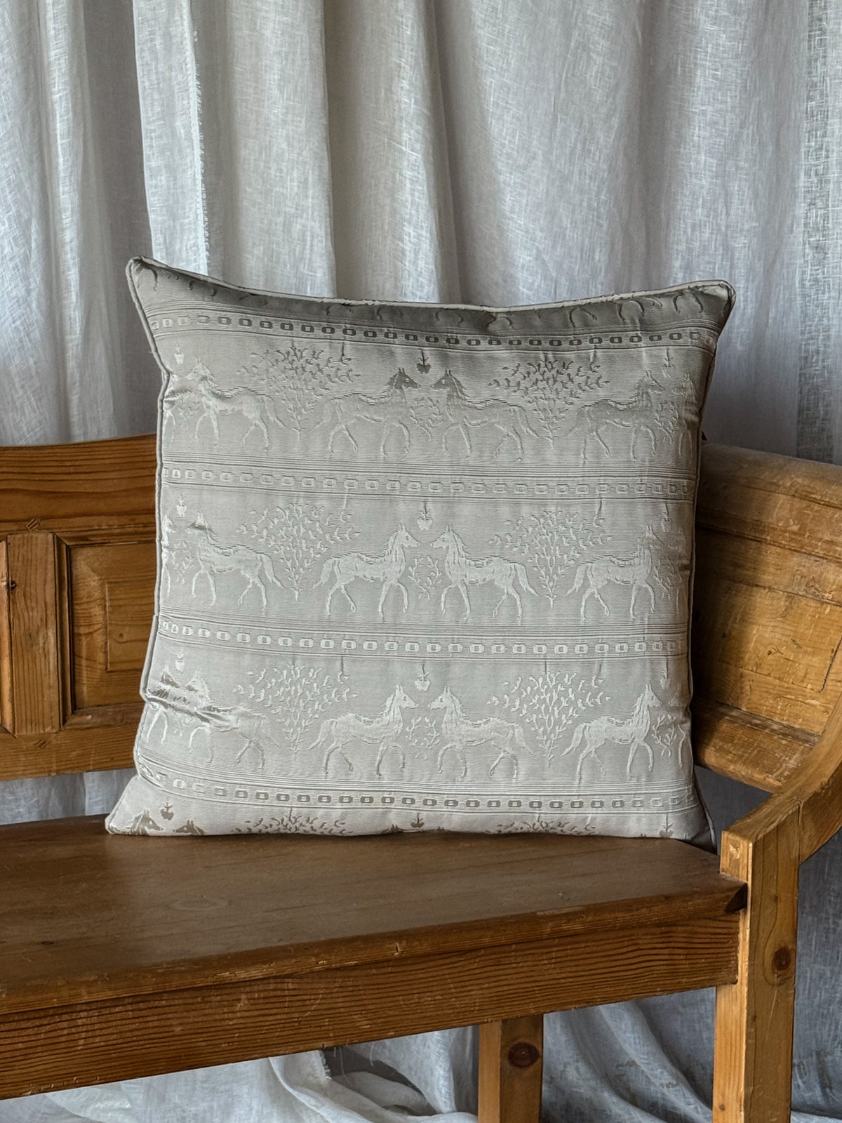 Trendy Horses Tan Pillow 22x22