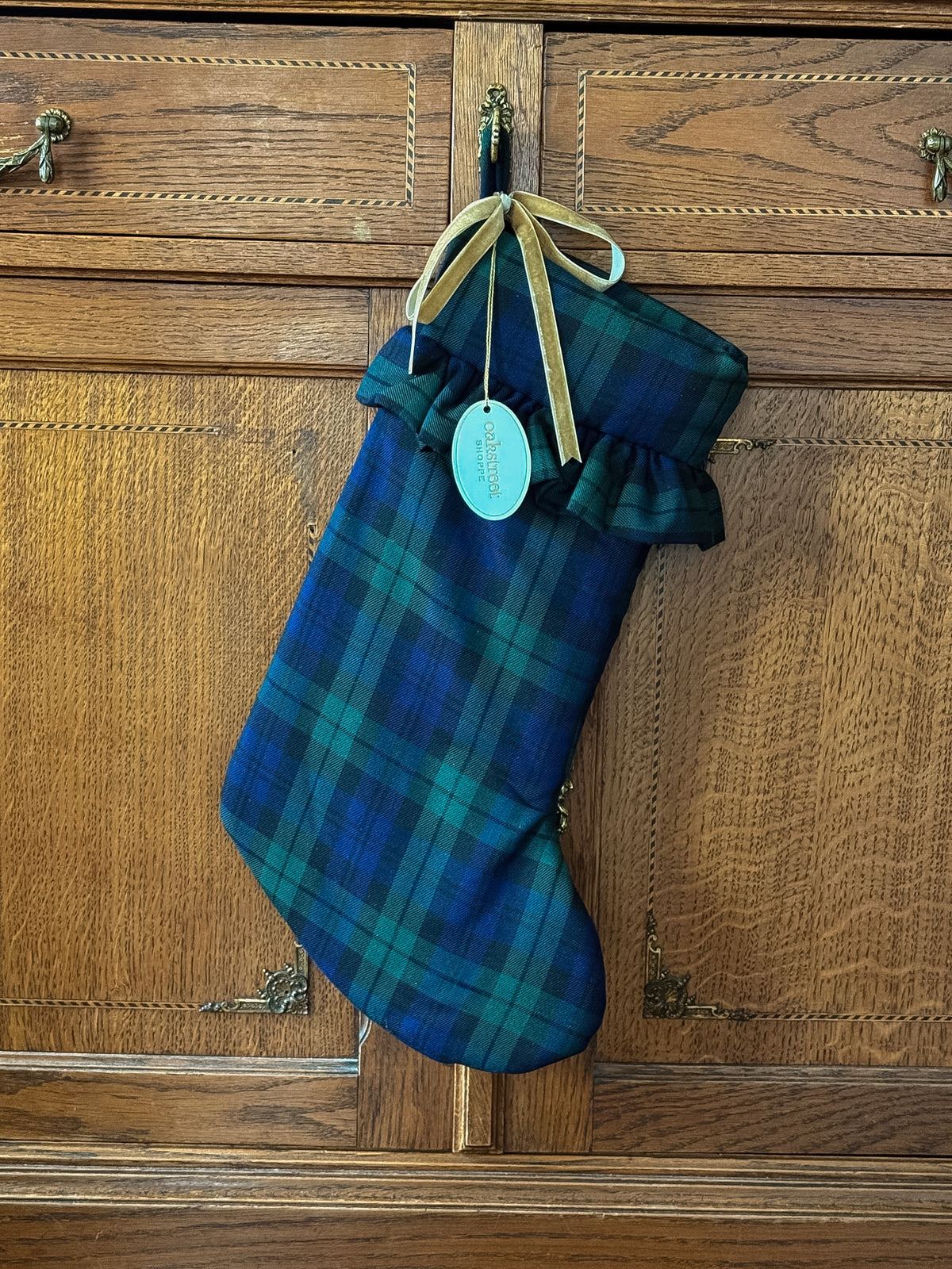 Green Plaid Stocking - OAKSTREET SHOPPE