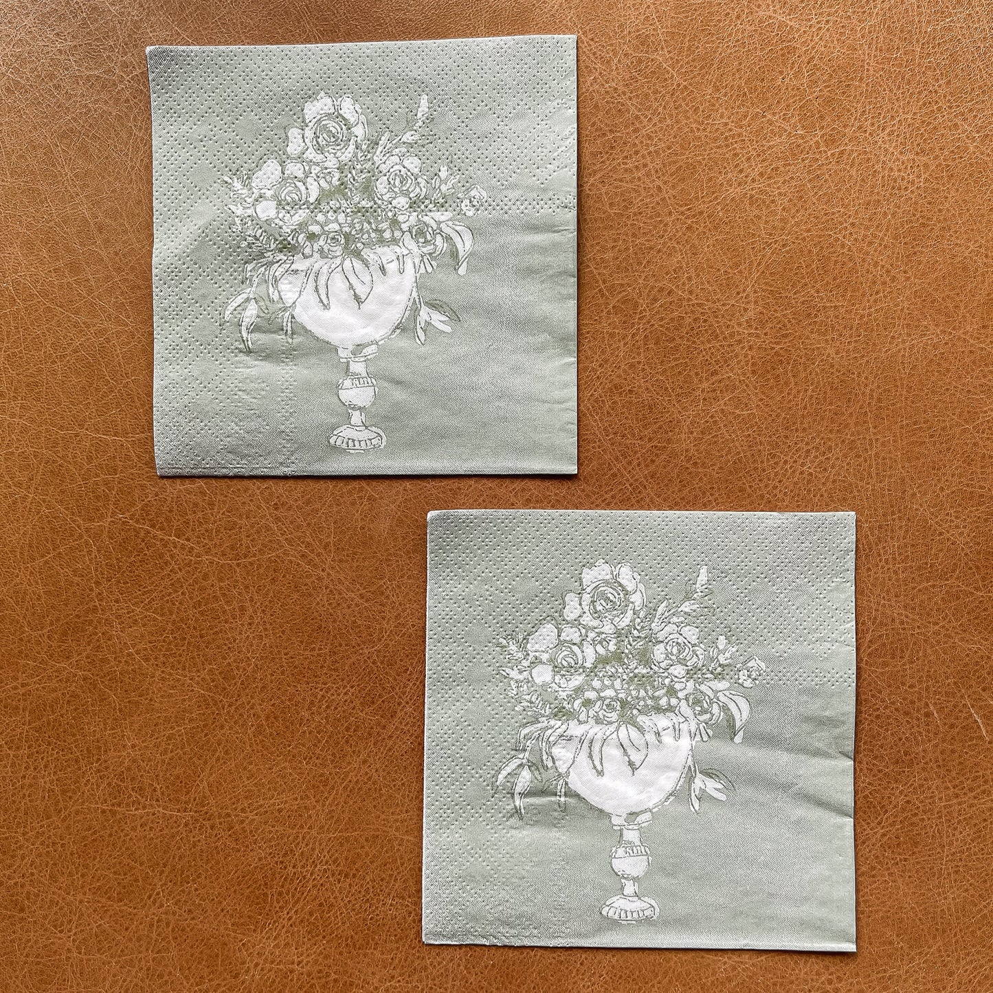 Flowers in Vase Paper Cocktail Napkins