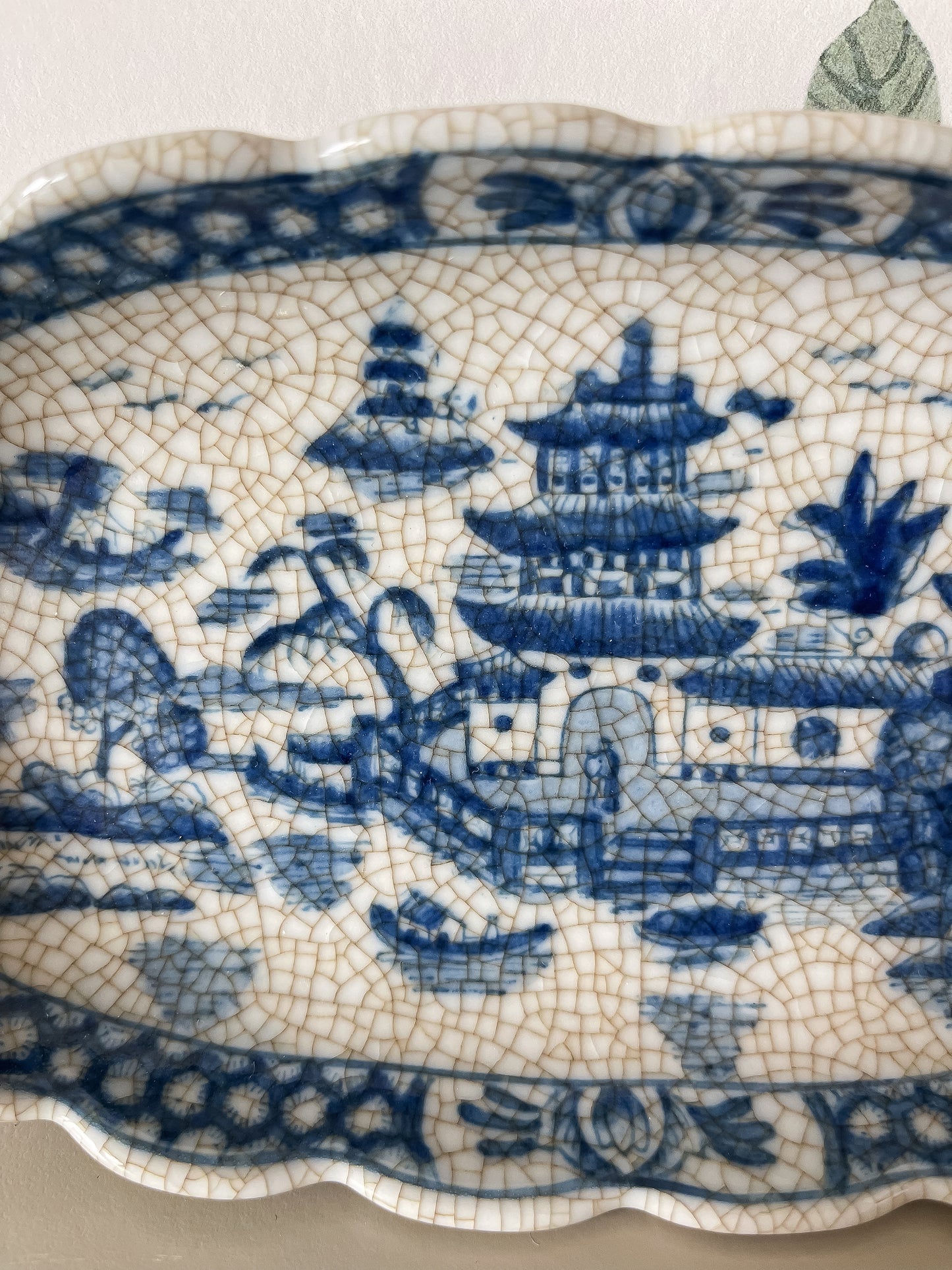 Blue Willow Oval Footed Dish