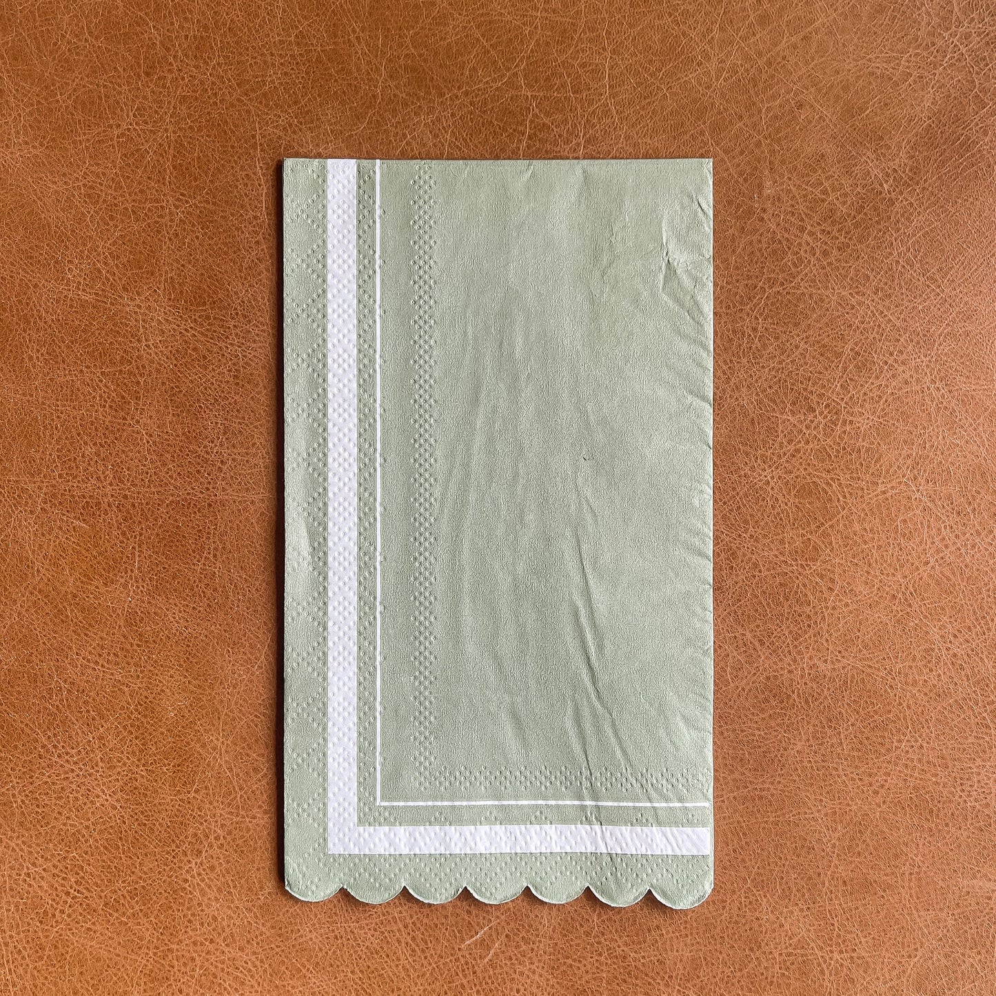 Scalloped Sage Guest Towels