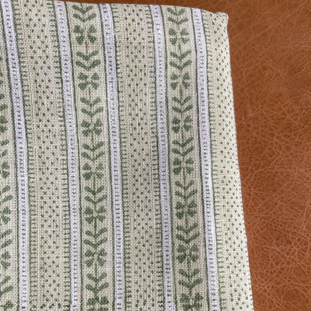 Striped Green Linen Napkin - OAKSTREET SHOPPE
