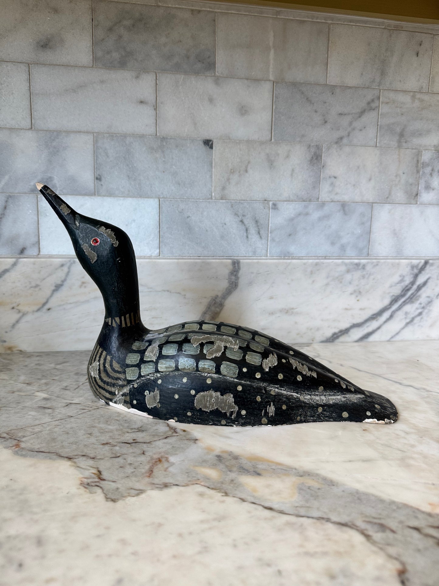Carved and Painted Loon