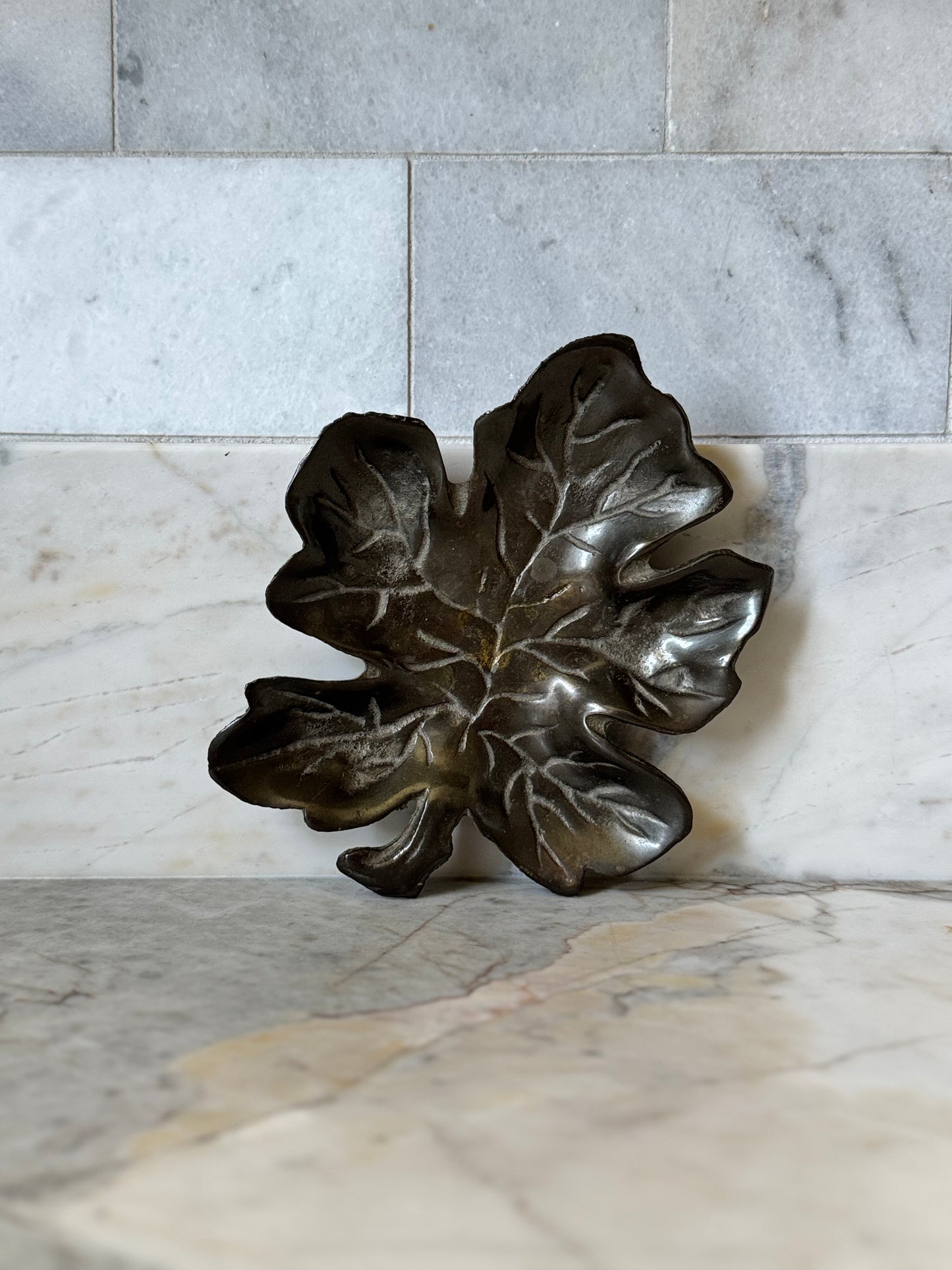 Heavy Brass Leaf Dish