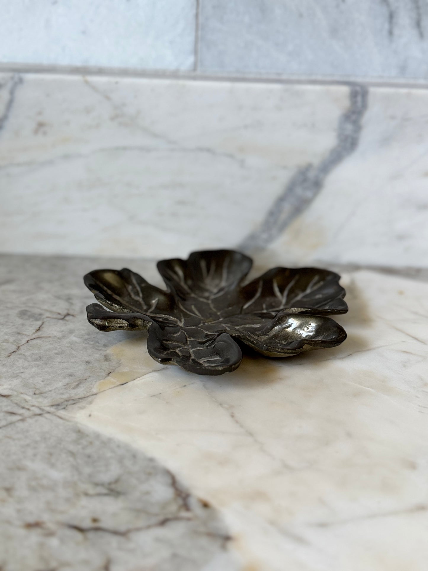 Heavy Brass Leaf Dish