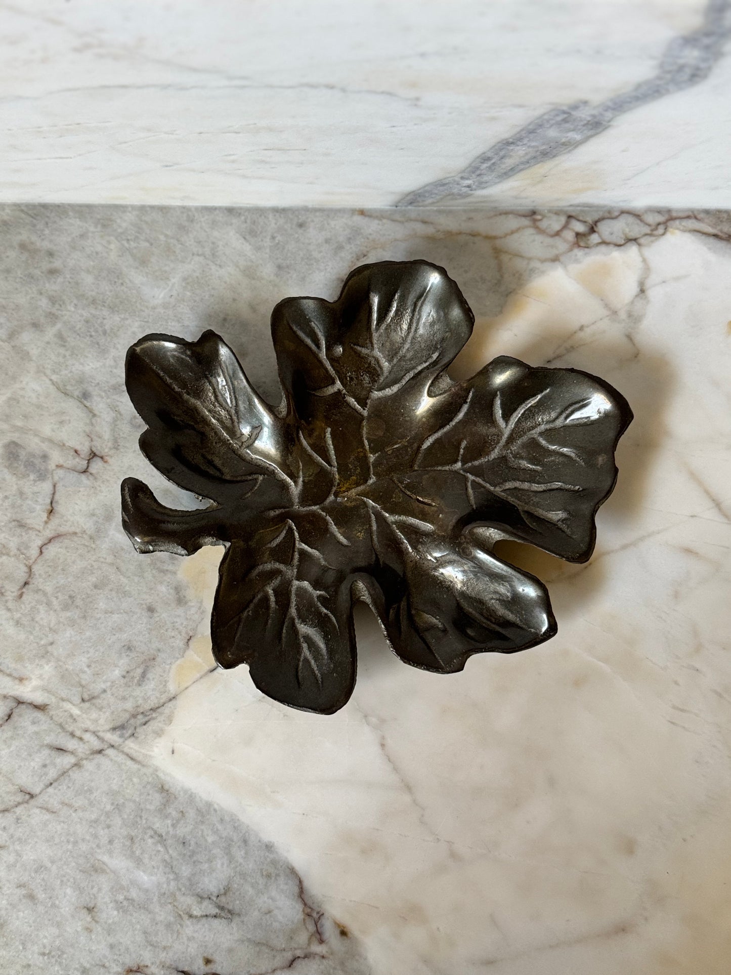Heavy Brass Leaf Dish