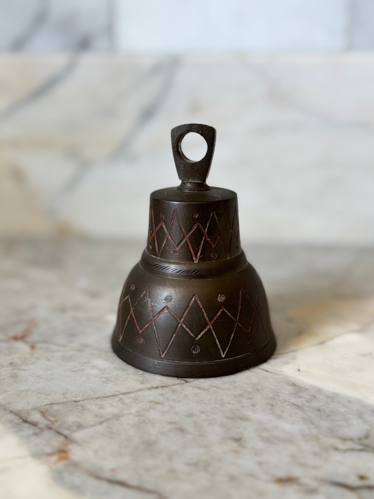 Brass and Red Etched Bell