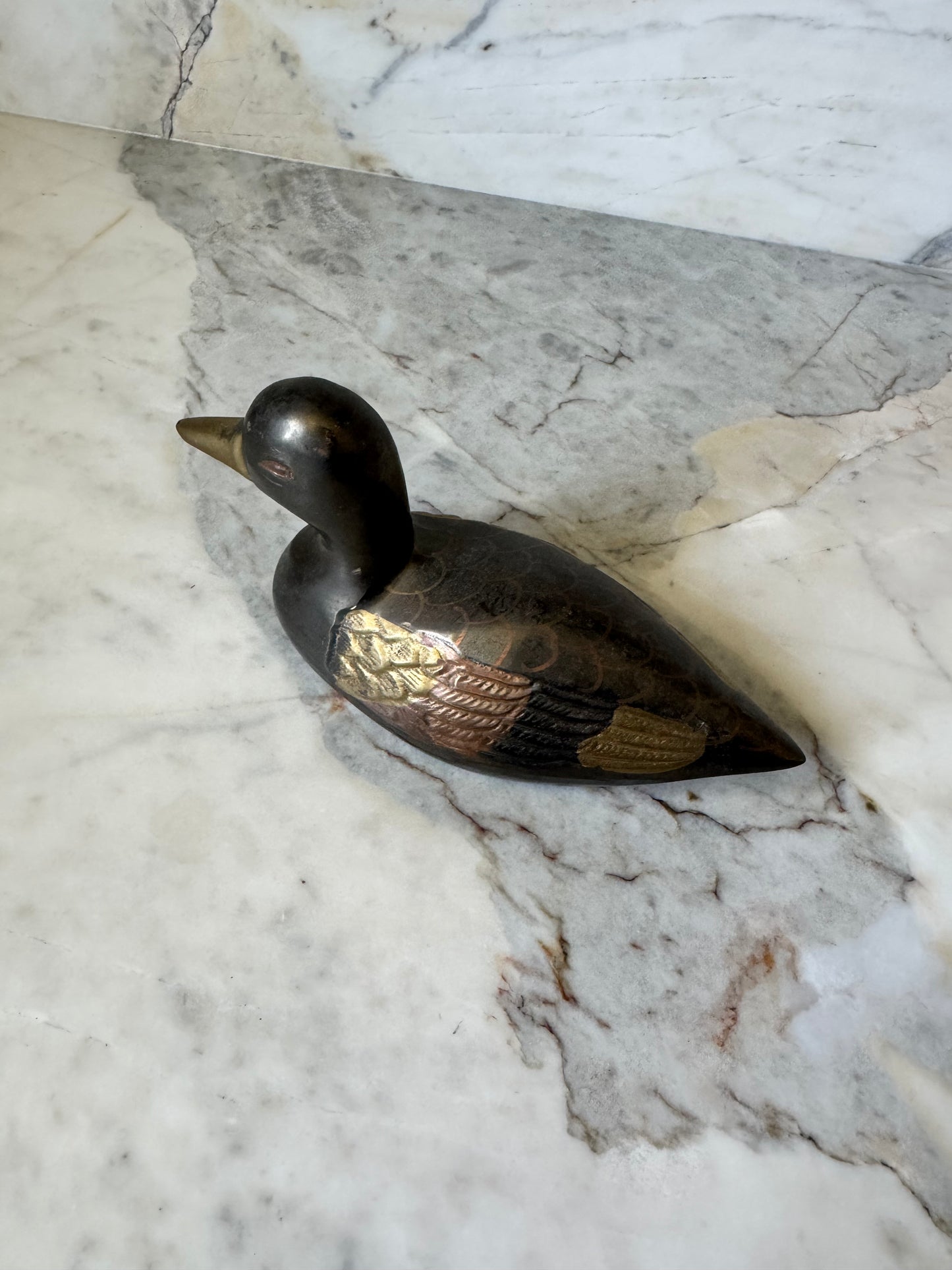 Mini Painted Brass Duck