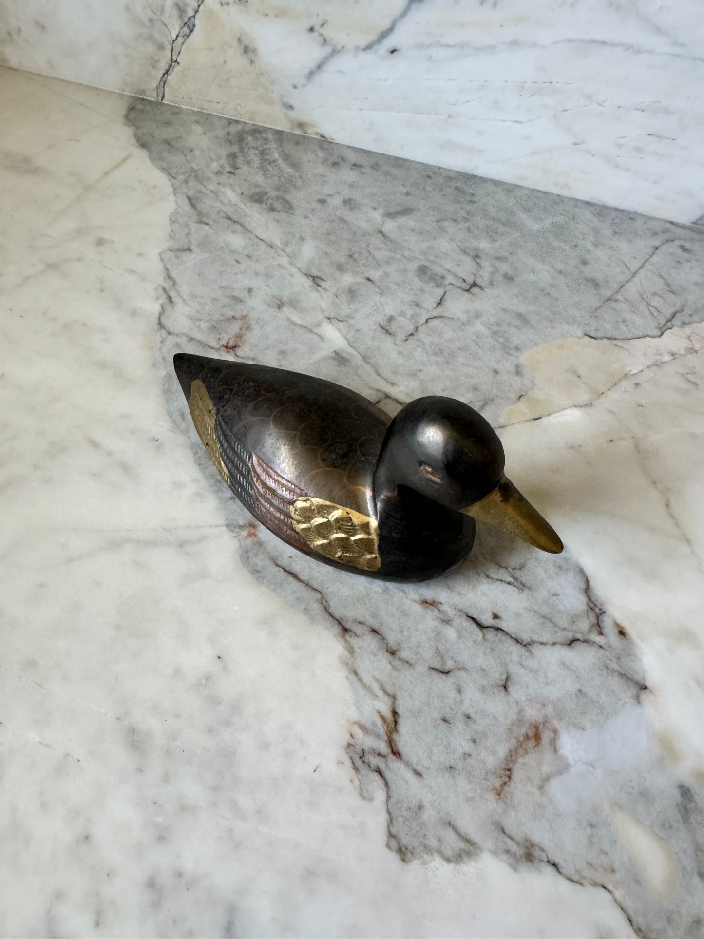 Mini Painted Brass Duck