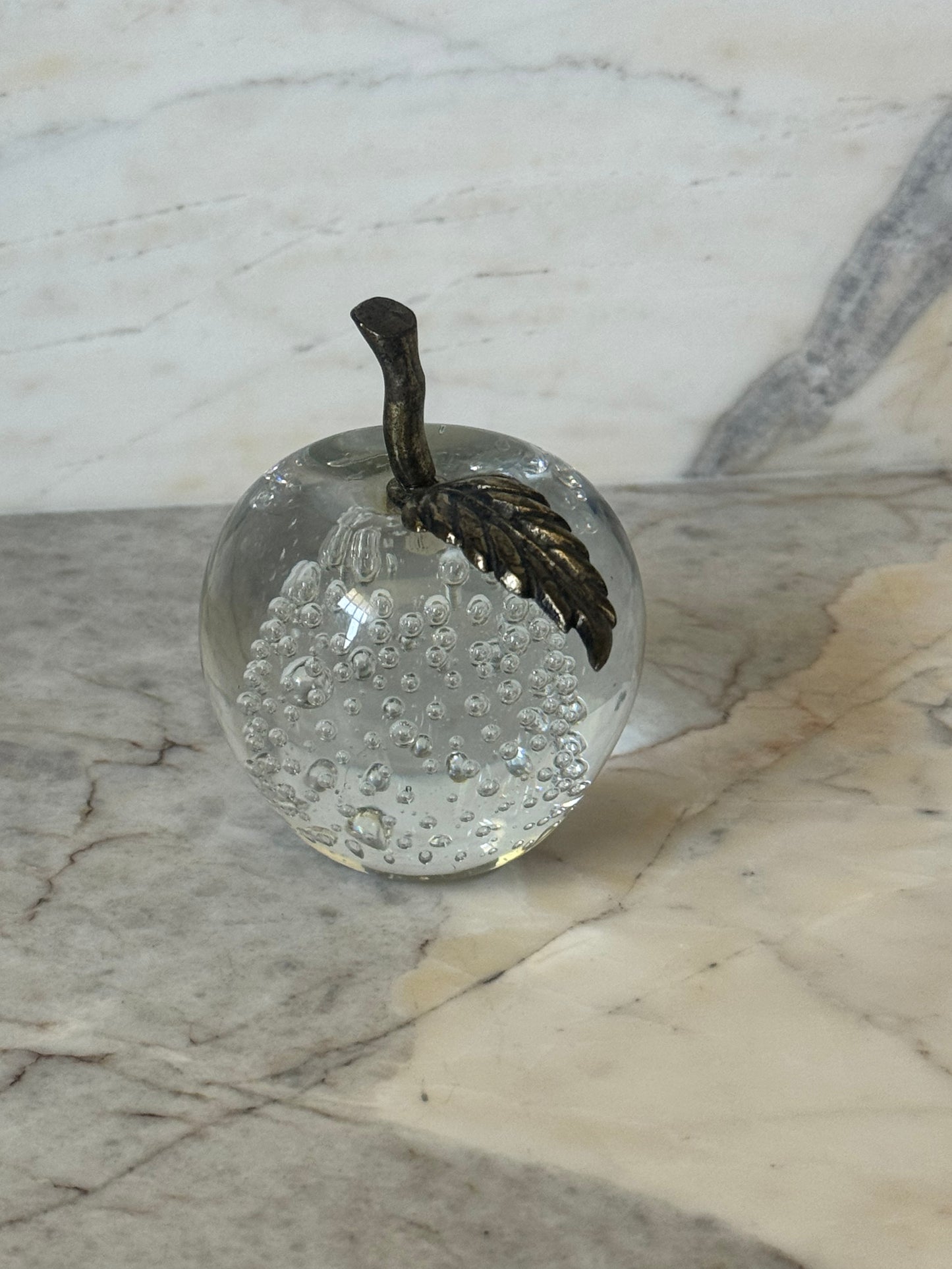 Glass Apple with Brass Stem