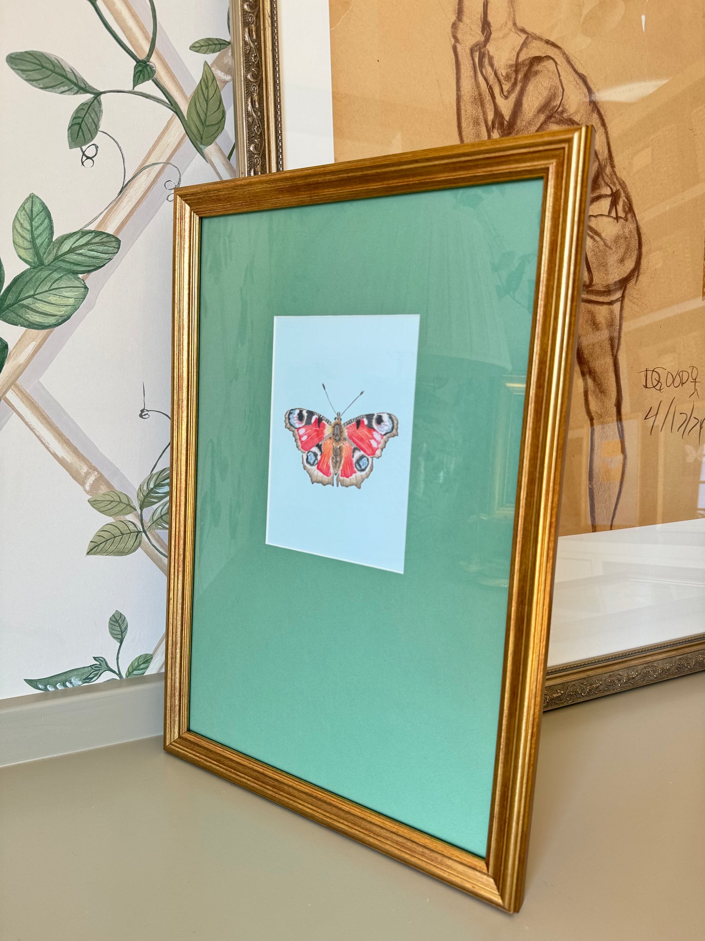Catherine Cartie Butterfly, Framed