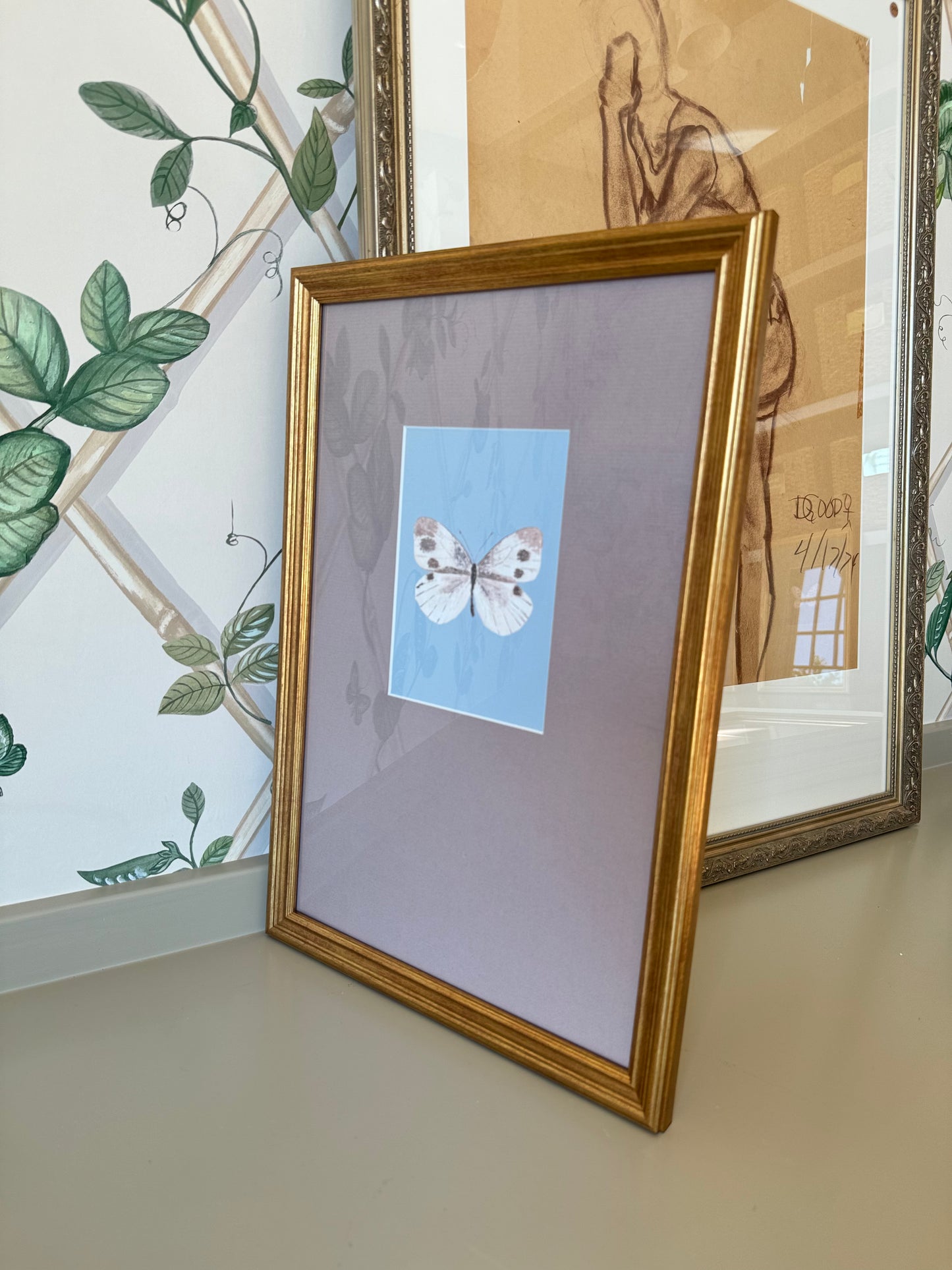 Catherine Cartie Butterfly, Framed