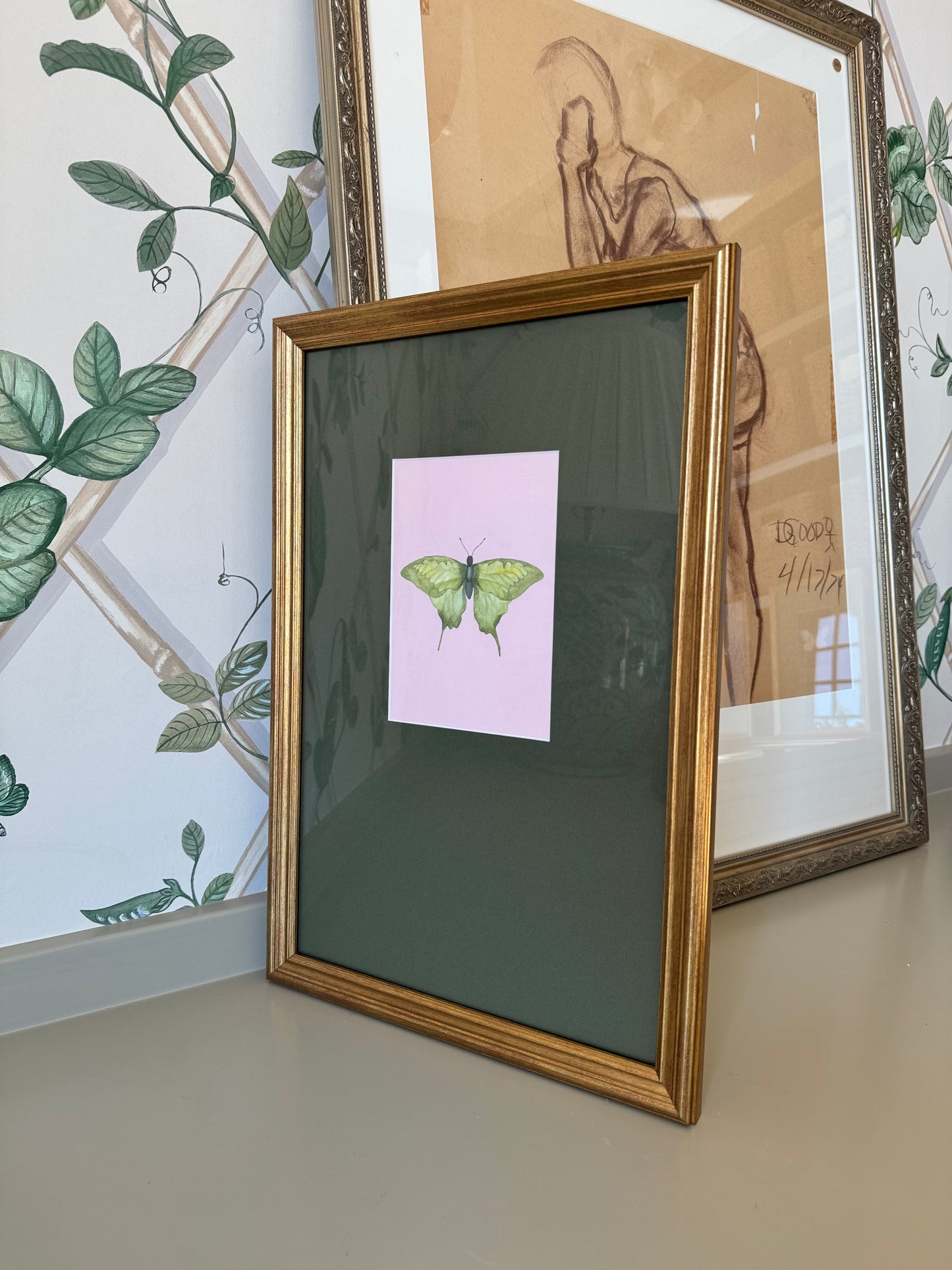 Catherine Cartie Butterfly, Framed