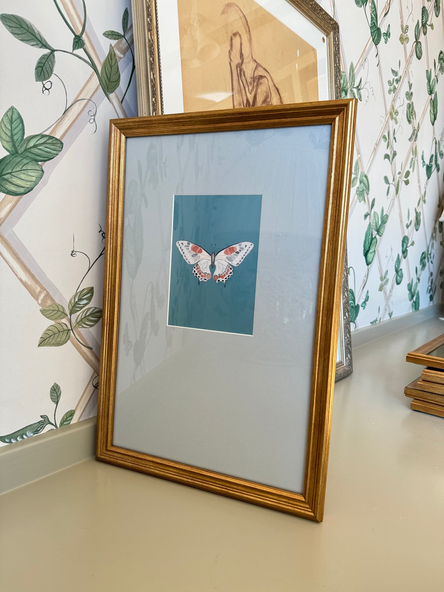 Catherine Cartie Butterfly, Framed