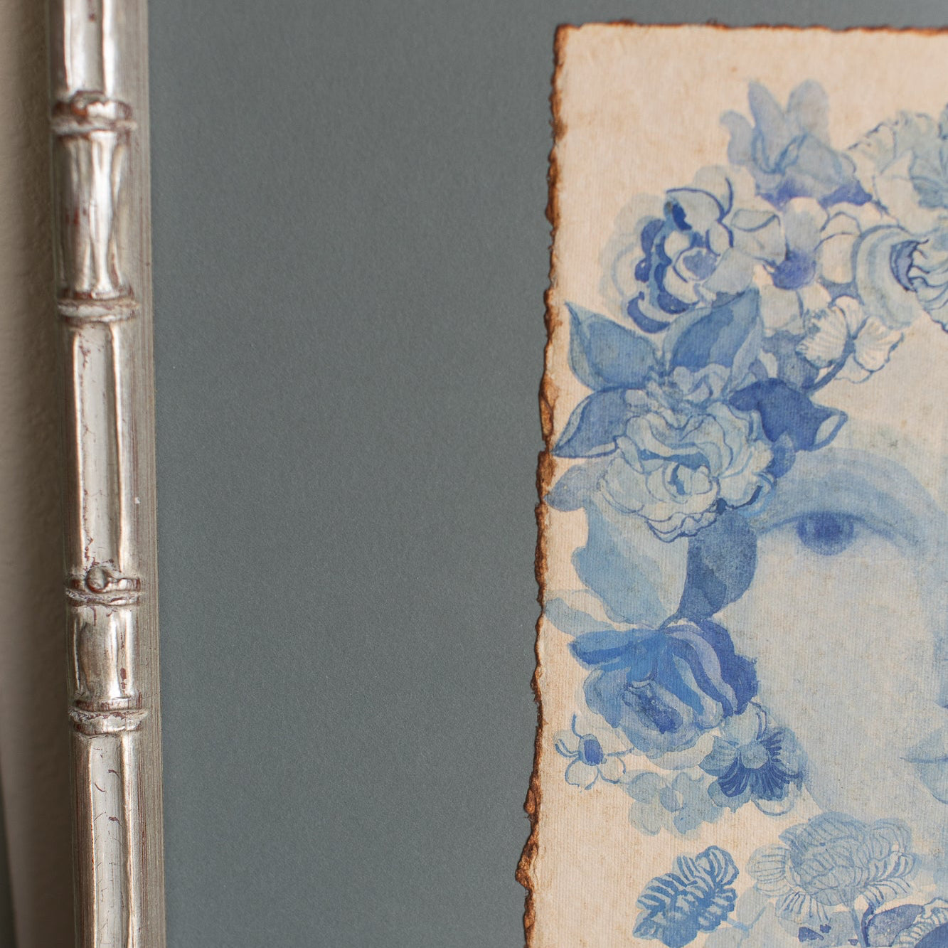 Blue Garden Muse Watercolor