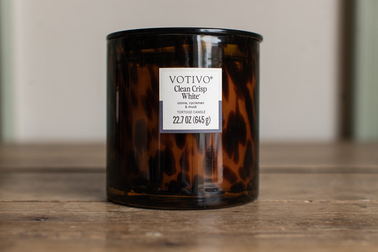 Tortoise Shell Candle, Clean Crisp White