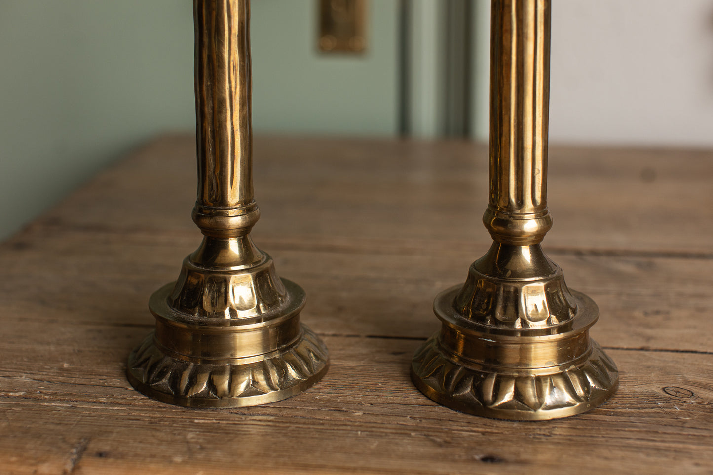 Vintage Brass Candlestick, Pair